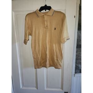 PLAYBOY 50/50 Polo Shirt M Retro Classic Tee Artex USA Bunny RARE VTG 70s 80s